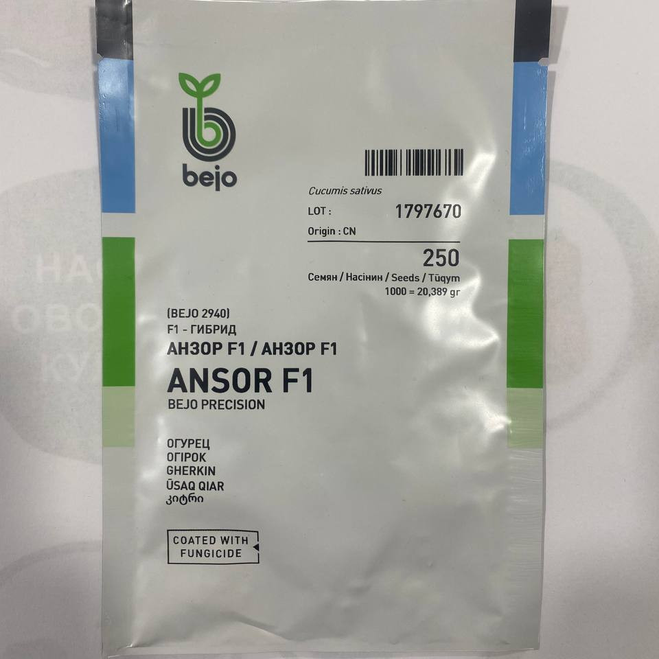 Анзор F1, Ansor F1 - огірок, 250 насінин, Bejo